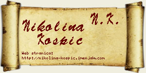 Nikolina Košpić vizit kartica